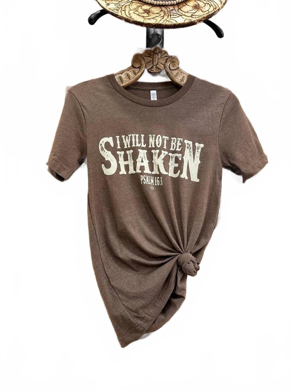 NEW NEVER LOSE HOPE unisex - i will not be shaken graphic tee in heather brown